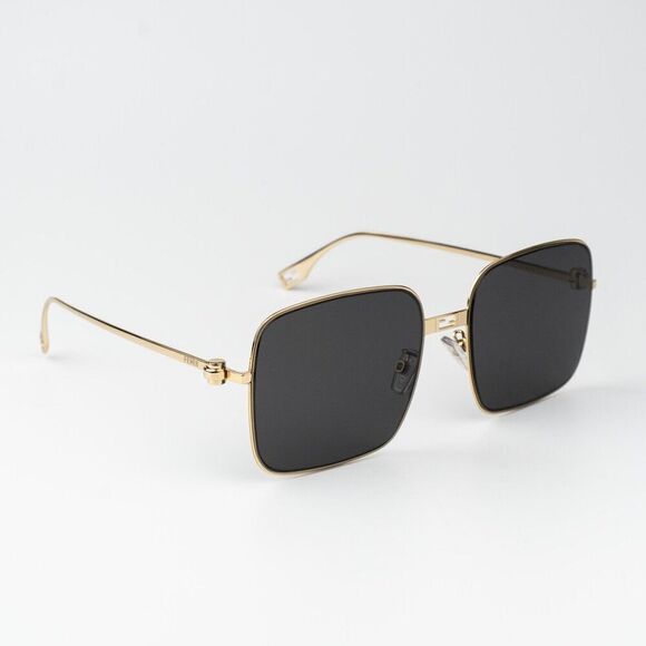 Fendi BAGUETTE Women Sunglasses Square Metal Endura Gold Smoke FE40123U 30A main image 8